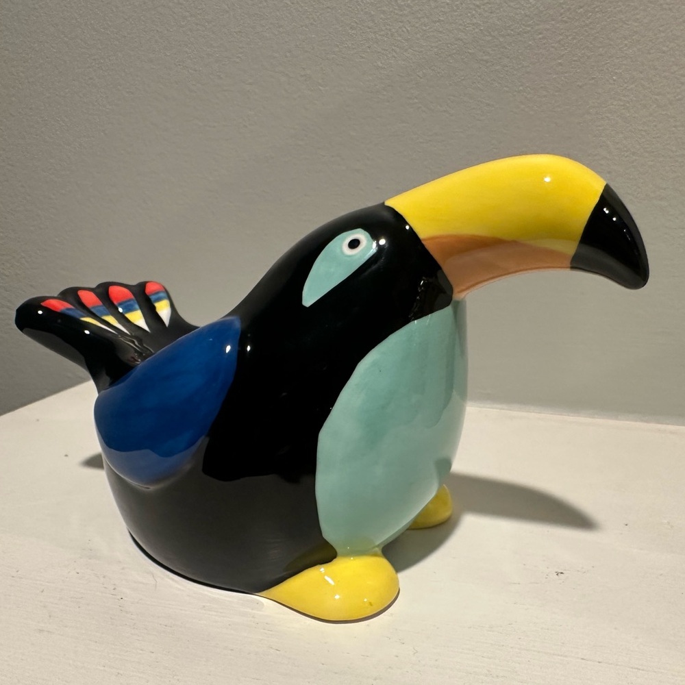 Colorful Ceramic Toucan Bird Figurine